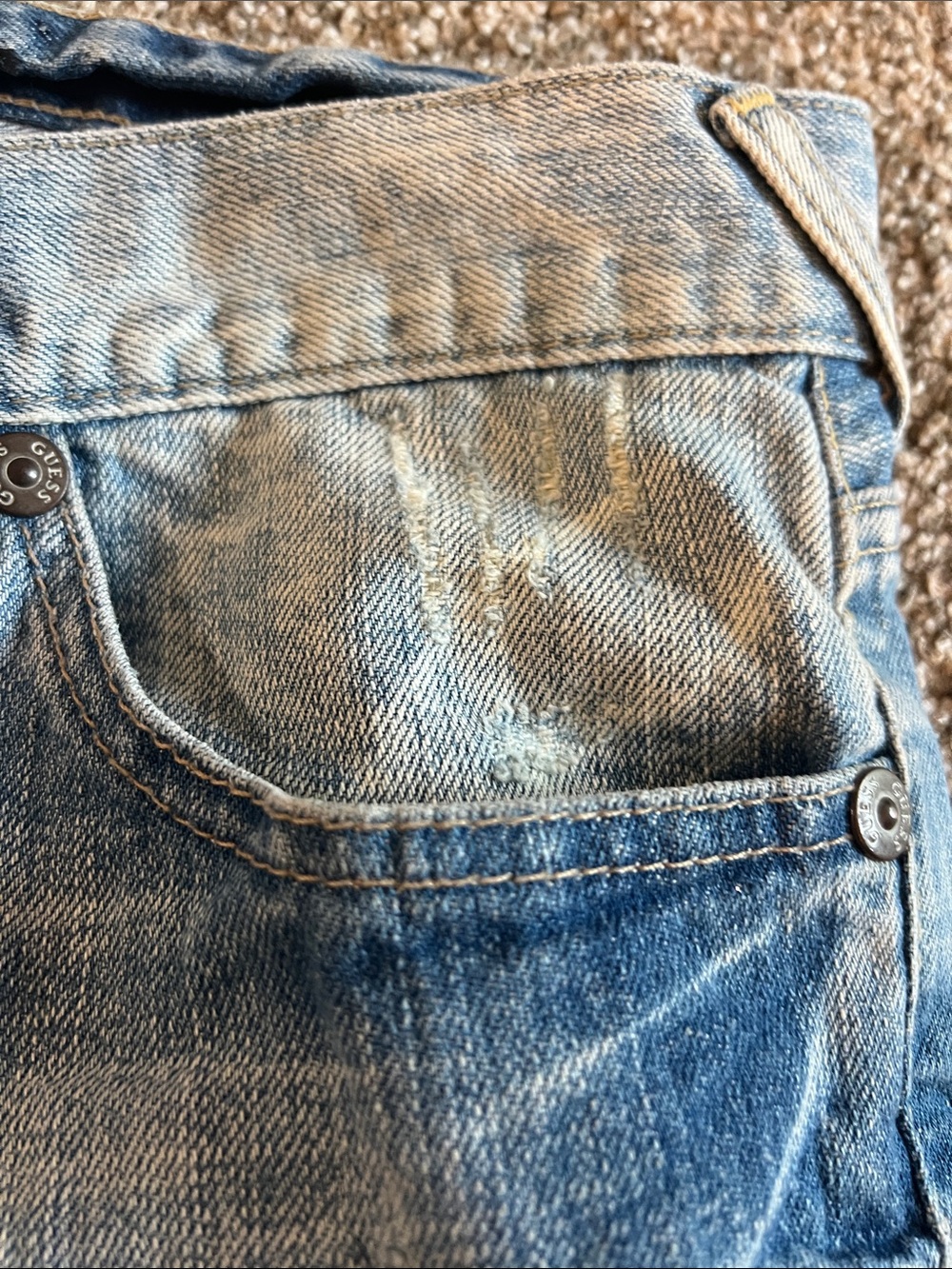 GUESS Falcon Slim Boot Men's Distressed 33/32 Jeans - Picture 5 of 8